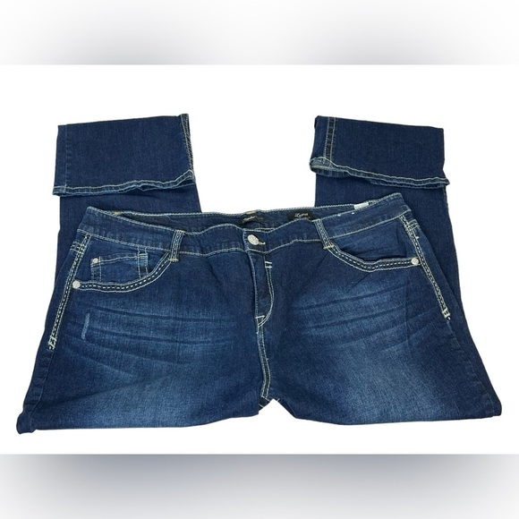 Supplies By Union Bay Lauren Modern Boot Women's Denim Blue Jean Plus Size 22W - Picture 3 of 6